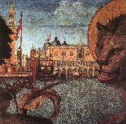 CARPACCIO, Vittore The Lion of St Mark (detail) oil painting reproduction